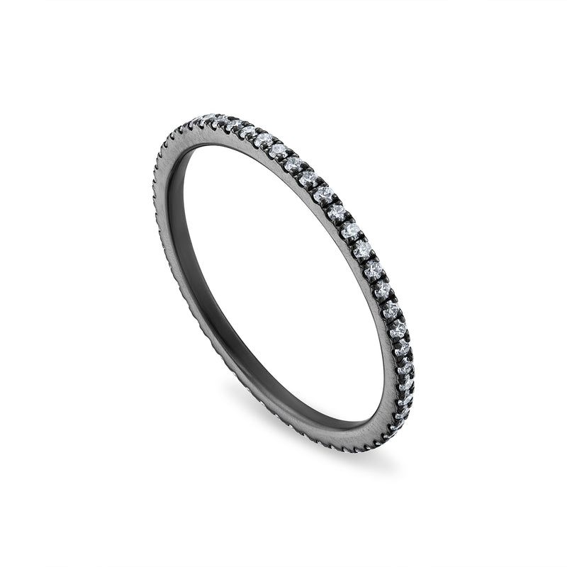 Micro Pave Blackened Eternity Band