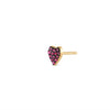 Pave Ruby Heart Stud