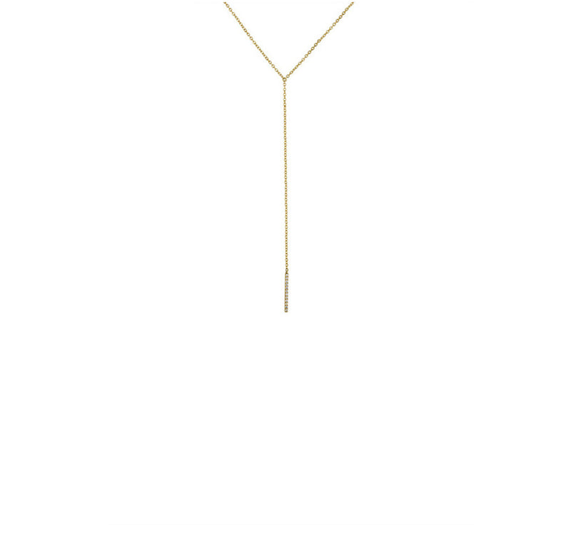 Short Diamond Bar Necklace
